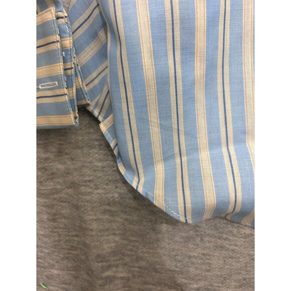 Forsyth Button Down Shirt Men's Size 15 Striped Dress Shirt Causal Blue - Picture 5 of 8